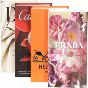 가정 장식용 가짜 책 4종 - 커피 테이블 책장 및 침실용 현대 미적 스택 북 세트