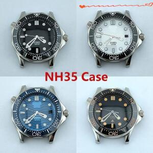 NH35 케이스 다이얼 손 스테인레스 스틸 남성용 방수 시계 부품 Seamaster 300 자동 무브먼트 MOD 교체