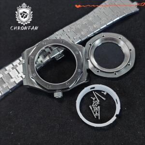AP 시계 부품 41mm NH34 무브먼트 투명 뒷면 사파이어 크리스탈 케이스 수정 액세서리 교체