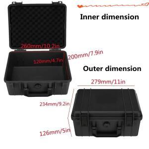 279x234x126mm 야외 안전 도구 상자 충격 방지 보관 장비 케이스 폼이 있는 밀봉된 컨테이너