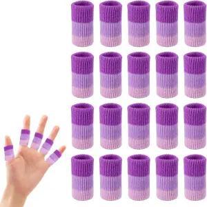 AJFHKJ 20Pcs 크로셰 핑거 가드 프로텍터 커버 압축 뜨개질 슬리브가 필기용 쿠션을 보호합니다