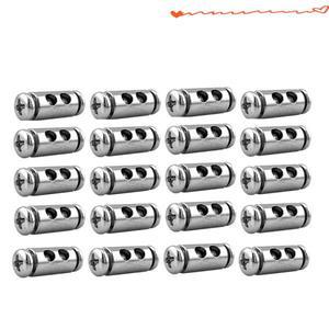 SEHOR-20PCS 2/3Mm 조정 가능한 와이어 로프 클립 이중 구멍 케이블 클램프 스레드 나사 하드웨어 액세서리