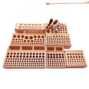 46/98 구멍 소나무 가죽 공예 랙 스탠드 DIY 조각 펀칭 홀더 주최자 보관 상자 저장
