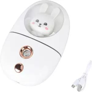 노이눌 페이셜 미스트 귀여운 동물 USB 충전식 미니 얼굴 야외 활동용 35ml 500마하 여행용 (화이트)