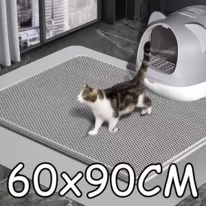 90CMX60CM 고양이 쓰레기 매트 방수 더블 레이어 애완 동물 상자 화장실 미끄럼 방지 모래 빨 청소