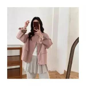 와칸다 여성 여친 잠바 집업야구항공 차이나 코트 봄 체크 솔리드 집업 트렌치 KKE1