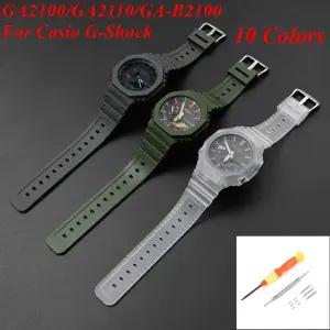 카시오 G-Shock GA-2100-1A1/GA2110/GA-B2100 시계 스트랩 케이스 보호 쉘 범퍼 레진 밴드 고무 베젤 팔찌