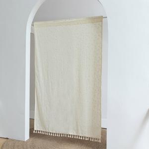블라인드 커튼 무지 꽃무늬 코튼 태슬 원단 싱글더블 차양막 가정용 도어 주방용 창문 침실 오픈형