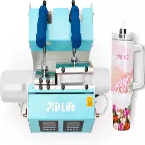 PYD Life 2 in 1 듀얼 40 OZ 텀블러 히트 프레스 기계 더블 스테이션 콤보 머그컵 민트 그린 상단 및