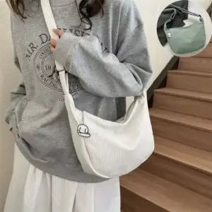 심플 캐주얼 골지 숄더백 핸드 메신저백 진주 고무줄 머리 구슬