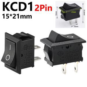 520100pcs KCD1 15x21mm 2 핀 보트 스위치 10x15mm 스냅인 SPST ON OFF 로커