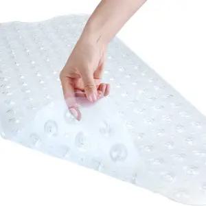 YINENN 목욕 및 샤워 안전 매트 40x16 인치 욕실 스톨 욕조 바닥용 흡입 컵이 있는 미끄럼 방지 초대형