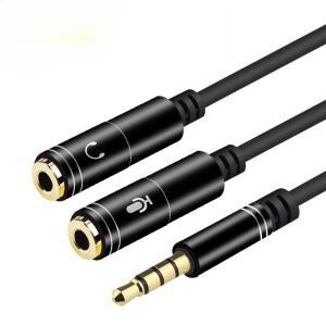 컴퓨터 PC 노트북 잭용 3.5mm 오디오 분배기 케이블 1개의 남성-2개의 여성 마이크 헤드폰 Y 스플리터 AUX