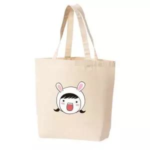 에코백 토트백 놀라는 토끼소녀 캐릭터 토끼모자 토트백