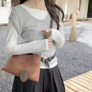 핸드백 스웨이드 여성 숄더백 유행 미니 가방(4color)