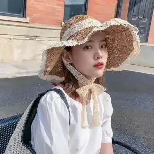 여자 여름 햇빛 차단 나들이 휴양지 밀짚 모자 보넷모자