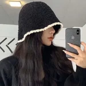잔솔 여성 벙거지 겨울모자 뽀글이 버킷햇 니트보닛햇 벙거지모자