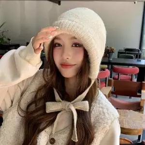겨울모자 묶을수있는 패션모 보넷형 여성 니트비니 여자모자