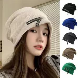 코듀로이 가을겨울 남자여자 고급원단 면비니 지퍼 여자모자