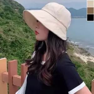 여자 찍찍이 와이어 벙거지 모자 1P 데일리 버킷햇 휴양지모자