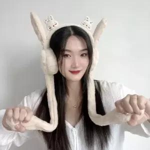 쫑긋 움직이는 토끼 패션귀마개 겨울귀도리 귀마개 겨울귀덮개