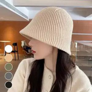 벙거지 사선 니트 버킷햇 데일리 기본