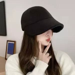 겨울모자 벙거지모자 버킷햇 여자 짧은챙 겨울 퍼 뽀글이