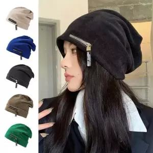여성비니 코듀로이 지퍼 포인트 패션비니 OLM-065