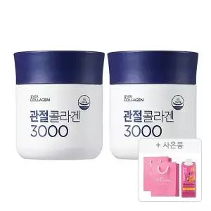 에버콜라겐 관절콜라겐 3000 84정, 2개 + 증정 (마시는콜라겐 샤인글로우, 1개+쇼핑백)
