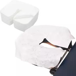 푸베우아 100PCS 일회용 얼굴 거치대 커버 부드럽고 무거운 극세사 마사지 의자 테이블용 울트라 소프트