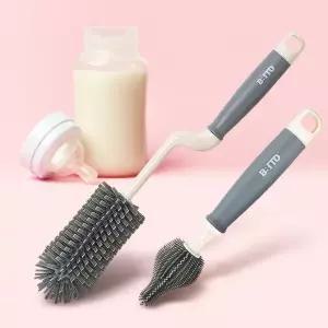 고퀄리티   납작모젖병솔세트 브러쉬 미니 젖꼭지솔 젓병솔 세척솔 실리콘