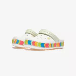크록스 크록밴드 쉐브론 밴드 클로그 키즈 WHITE MULTI 국내매장