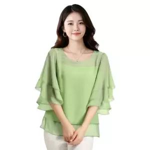 [벨로룩스]튤립소매 시폰 블라우스