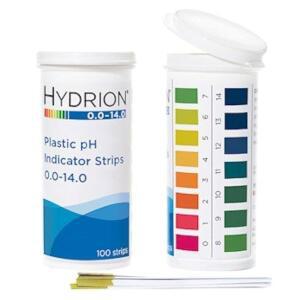 PHYDRION - 5920040 PHYDRION 9800 플라스틱 PH 표시 스트립, 0.0에서 14.0, 플립 탑 바이알 패키징