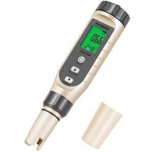 VIVOSUN 3-IN-1 디지털 PH 미터(ATC 포함), 0.1 정확도 수질 검사기, 수경 재배, 가정용 음용, 수영장 및 수족관용 0-14.0 측정 범위