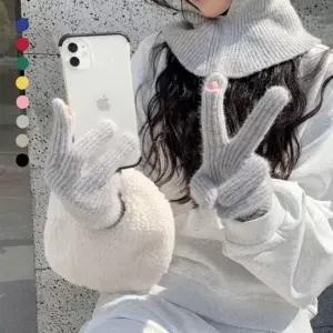 [하프클럽/]스마트폰 롱 핑거홀 구멍 장갑 니트 손가락 터치 남성