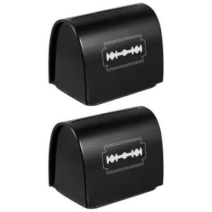 Uonlytech 2pcs 칼날 보관함 디스펜서 케이스 안전 보관 은행 남성용 일회용 면도기 폐기 수거 용기 물