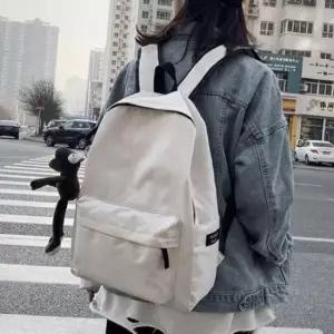 남녀공용 베이직 학원용 책가방 가방 백팩 심플 데일리 고등학생 무지 배낭 무채색 대학생