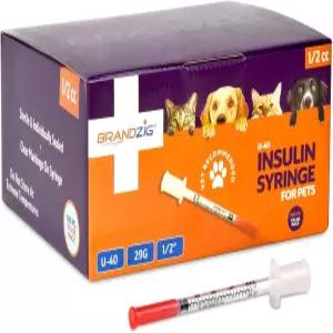 브랜드지그 U-40 반려동물 인슐린 주사기 29G 1/2cc 1/2인치 100팩