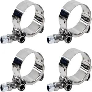 Wevdn 4PCS 1.25 T-볼트 호스 클램프 37mm-40mm ID 범위의 스테인리스 스틸 튜브 고강도 조절식 터보 흡입