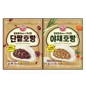 오뚜기 오뚜기 발효증숙 호빵 2종 360g 2개 단팥 1개+야채 1개