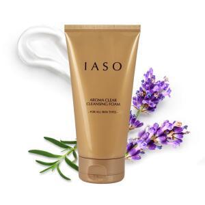 IASO 아로마 클리어 클렌징 폼 로즈 워터 & 라벤더 리치 포밍 딥 클렌저 메이크업 관리로 수분을 유지하는 식 세안제 529온스