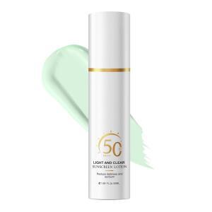 얼굴 자외선 케어 SPF 50 보이지 않는 넓은 스펙트럼 + 메이크업 그립 프라이머 흰색 깁스가 없는 세이프 오일 프리 및 옥시벤존 모든 피부 타입 톤에 적합 1.69FL Oz