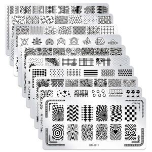 SILPECTWEE 10Pcs 네일 아트 스탬프 플레이트 세트 동물 디자인 이미지 매니큐어 템플릿 DIY 용품용 도구