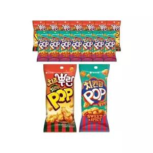 오리온 치즈뿌린 치킨팝M 65g, 8개 + 치킨팝 닭강정M 65g, 8개