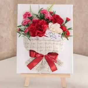 카네이션 조화 액자 이젤 띠아모캔버스set 35cm 꽃 어버이날 스승의날 테이블 장식 감사 선물 행사 소품