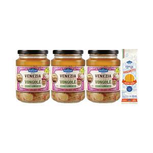 폰타나 베네치아 페페론치노&갈릭 봉골레 파스타소스 430g, 3개+이탈리아 캄파니아 스파게티 500g, 1개