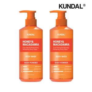 [쿤달]쿤달 허니 앤 마카다미아 퓨어 바디워시 베이비파우더 500ml x2개