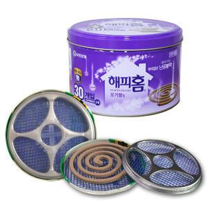 해피홈 모기향 캔30P+연소기2개 캠핑장 모기퇴치 모기약 살충제