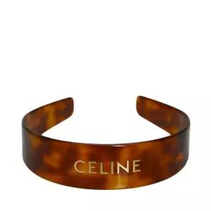 [중고명품] 브라운 CELINE 로고 헤어밴드